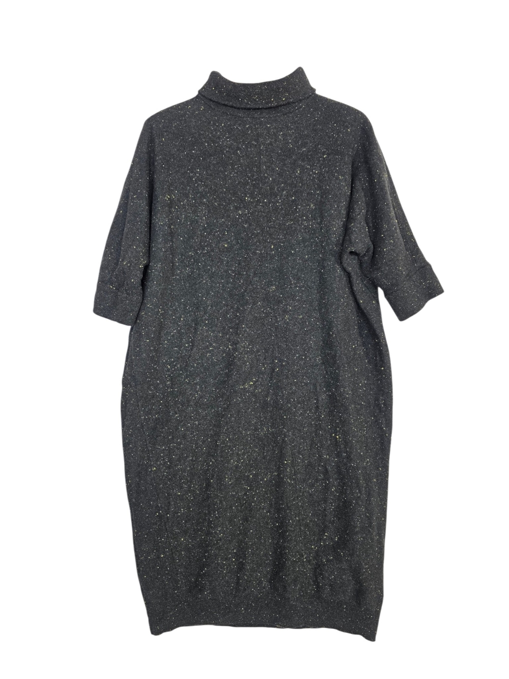 COS  Wool kniy Dark green  Specked Turtleneck 3/4 Sleeve  midi Dress